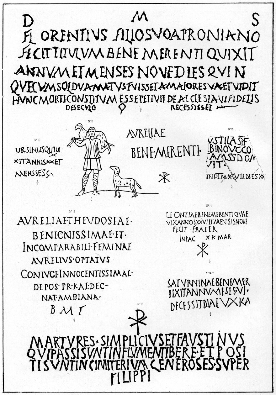 Nápisy z katakomb, Řím, 1926 od Unbekannt