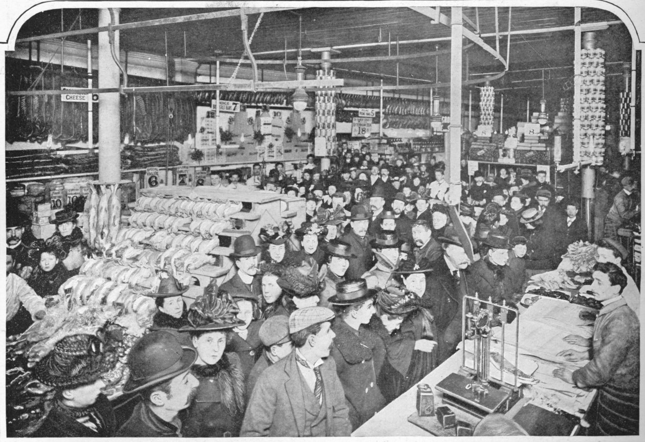 Uvnitř velkého zásobovacího obchodu, Hammersmith, Londýn, 1901 1903 od Unbekannt
