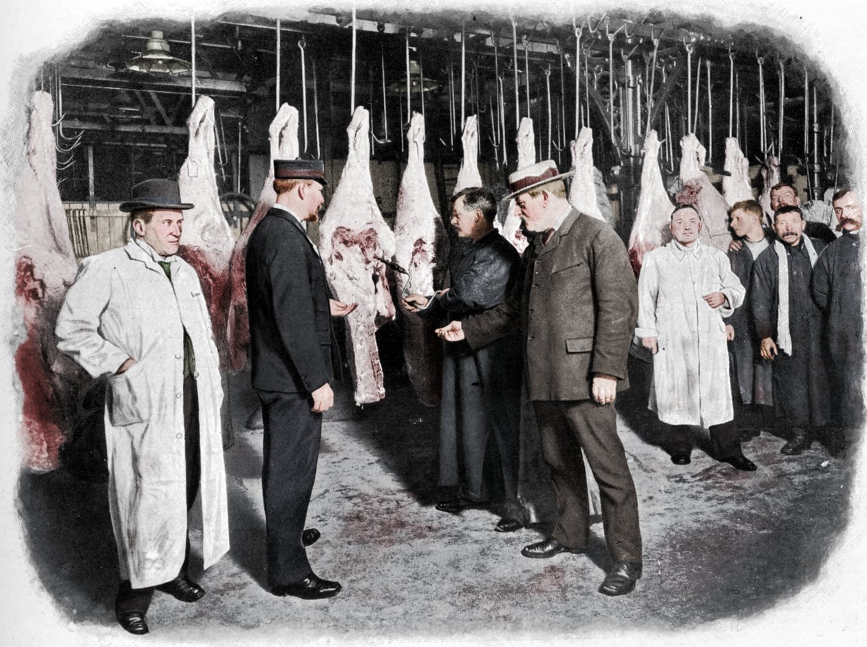 Kontrola masa na Smithfield Market, City of London, c1903 1903 od Unbekannt