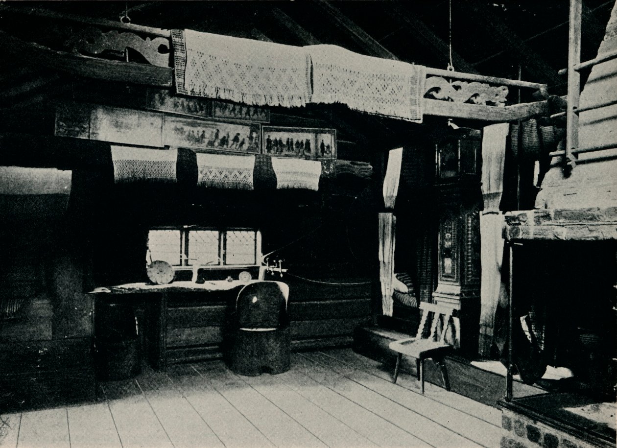 Interiér z Mory, Skansen Open Air Museum, Stockholm, 1925 od Unbekannt