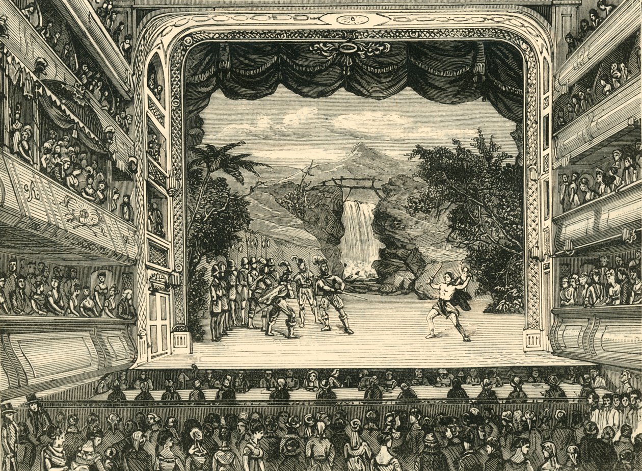 Interiér divadla Covent Garden v roce 1804, 1881. od Unbekannt