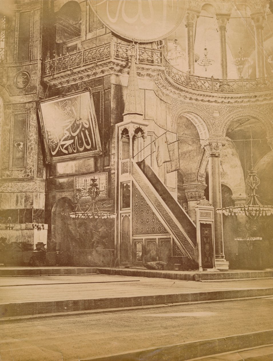 Interiér Hagia Sophia, Istanbul, Turecko, 19. století. od Unbekannt