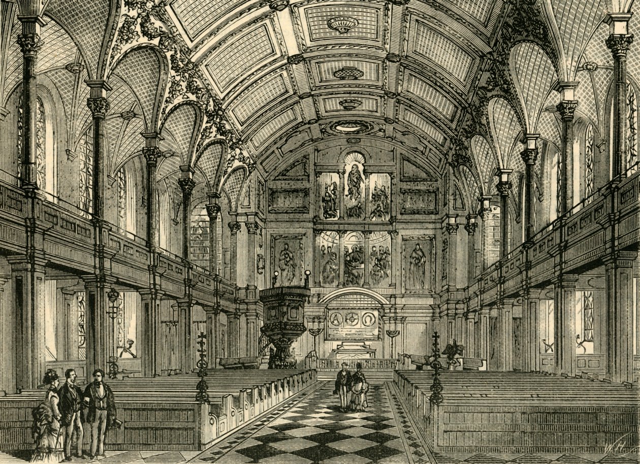 Interiér kostela St. Andrews, c1872. od Unbekannt