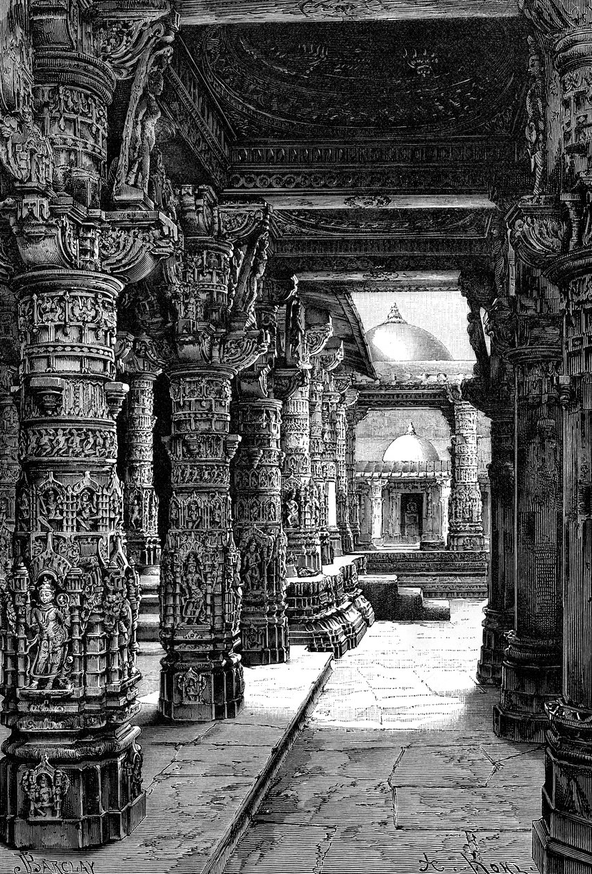 Interiér chrámu Jaina, Mount Abu, Rádžasthán, Indie, 1895 od Unbekannt