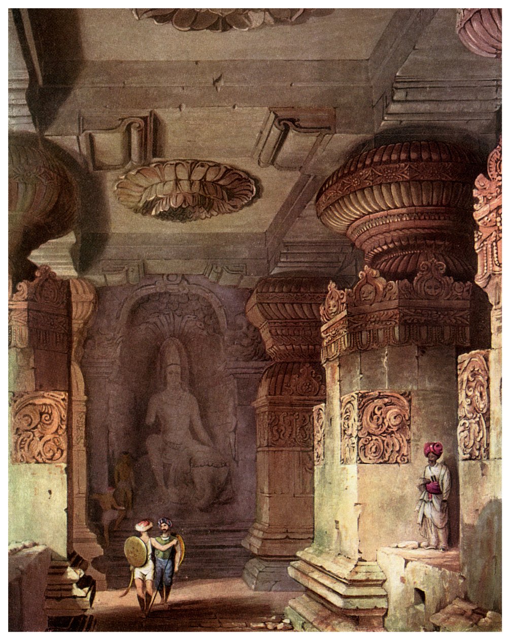 Interiér jeskynního chrámu, Ellora, Maharashtra, Indie, 19. století 1956 od Unbekannt