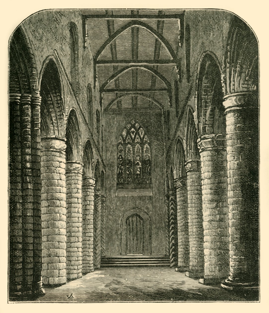 Interiér Abbey Nave, Looking West, 1898. od Unbekannt