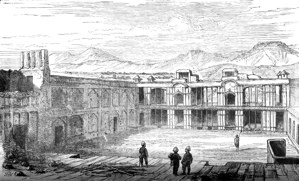 Interiér britské rezidence, Kábul, Pohled na jih, 1879, c1880 od Unbekannt