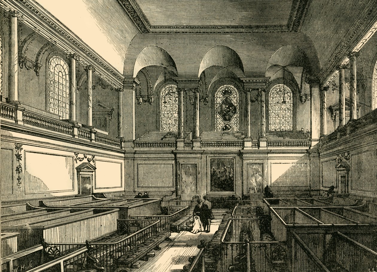 Interiér kaple Foundling Hospital, c1876. od Unbekannt