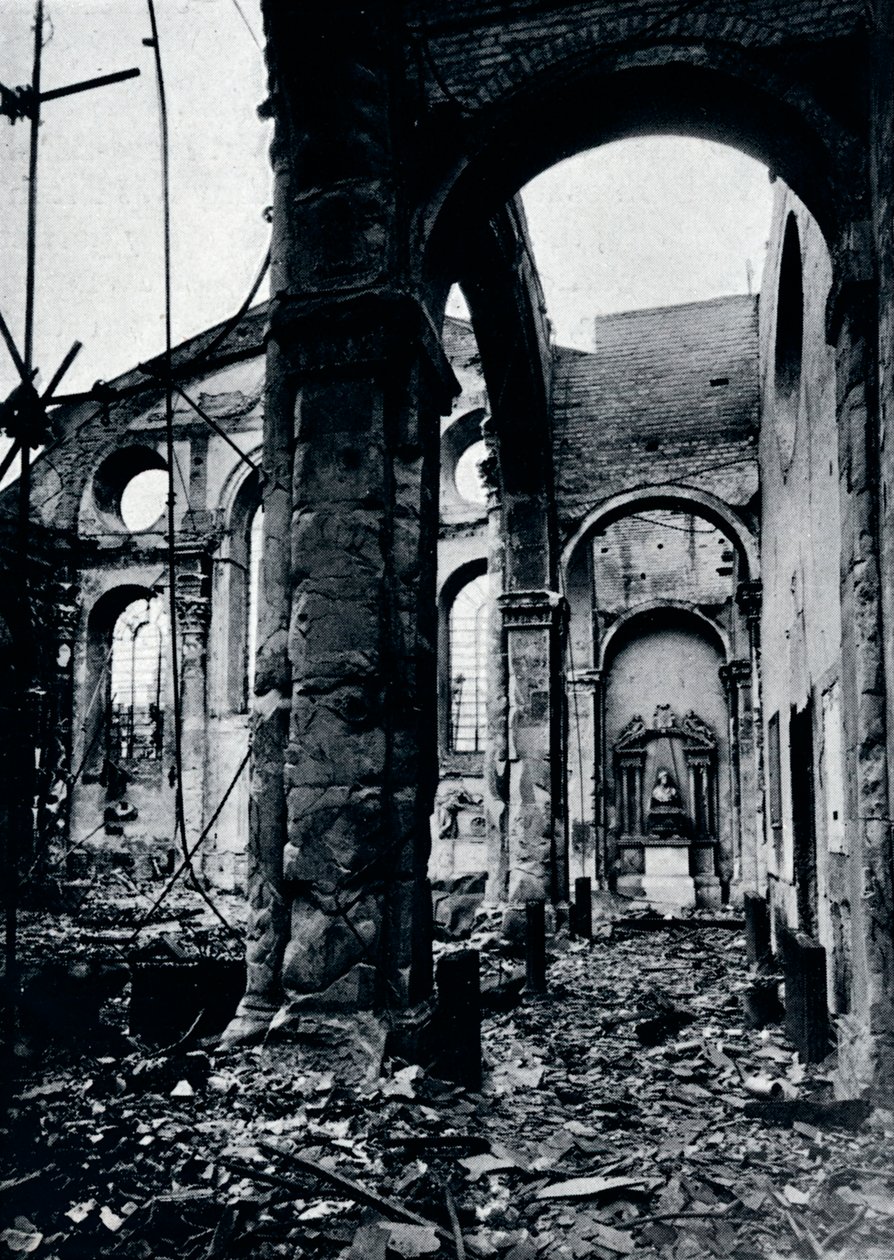 Interiér kostela St. Mary Le Bow, Cheapside vyhořel při náletu, 1941 od Unbekannt