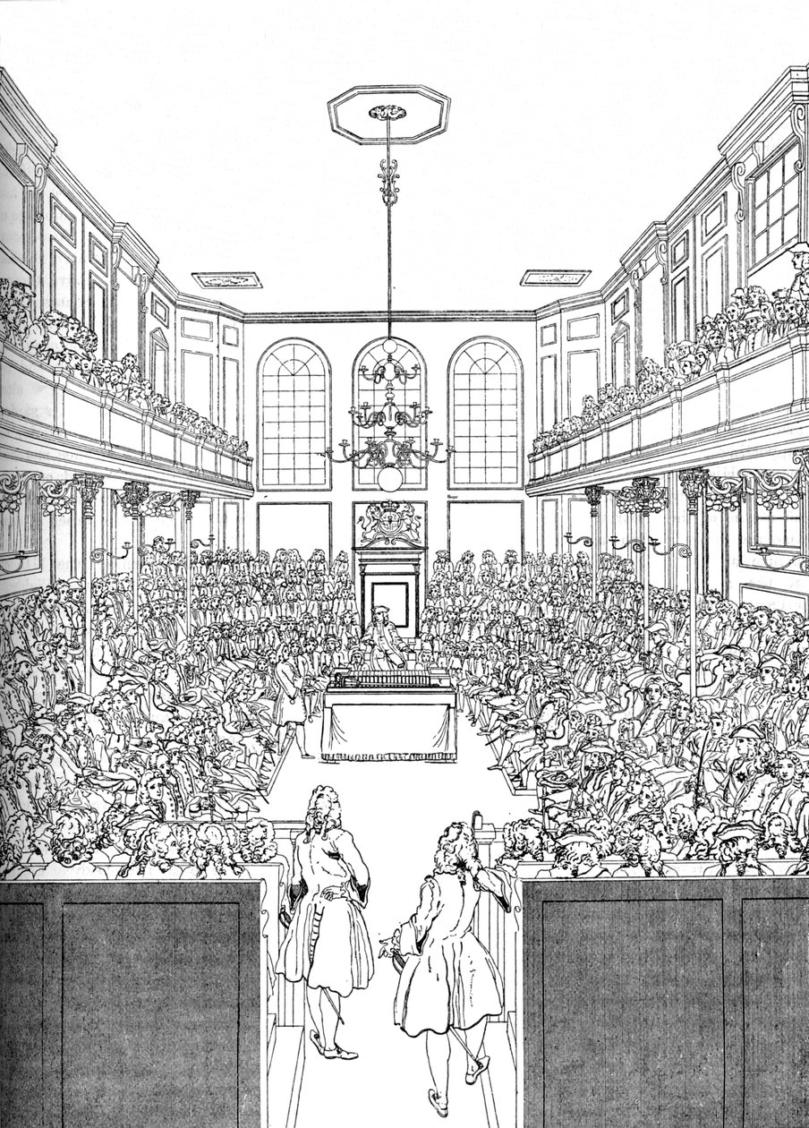 Interiér Dolní sněmovny v roce 1742 1905 od Unbekannt