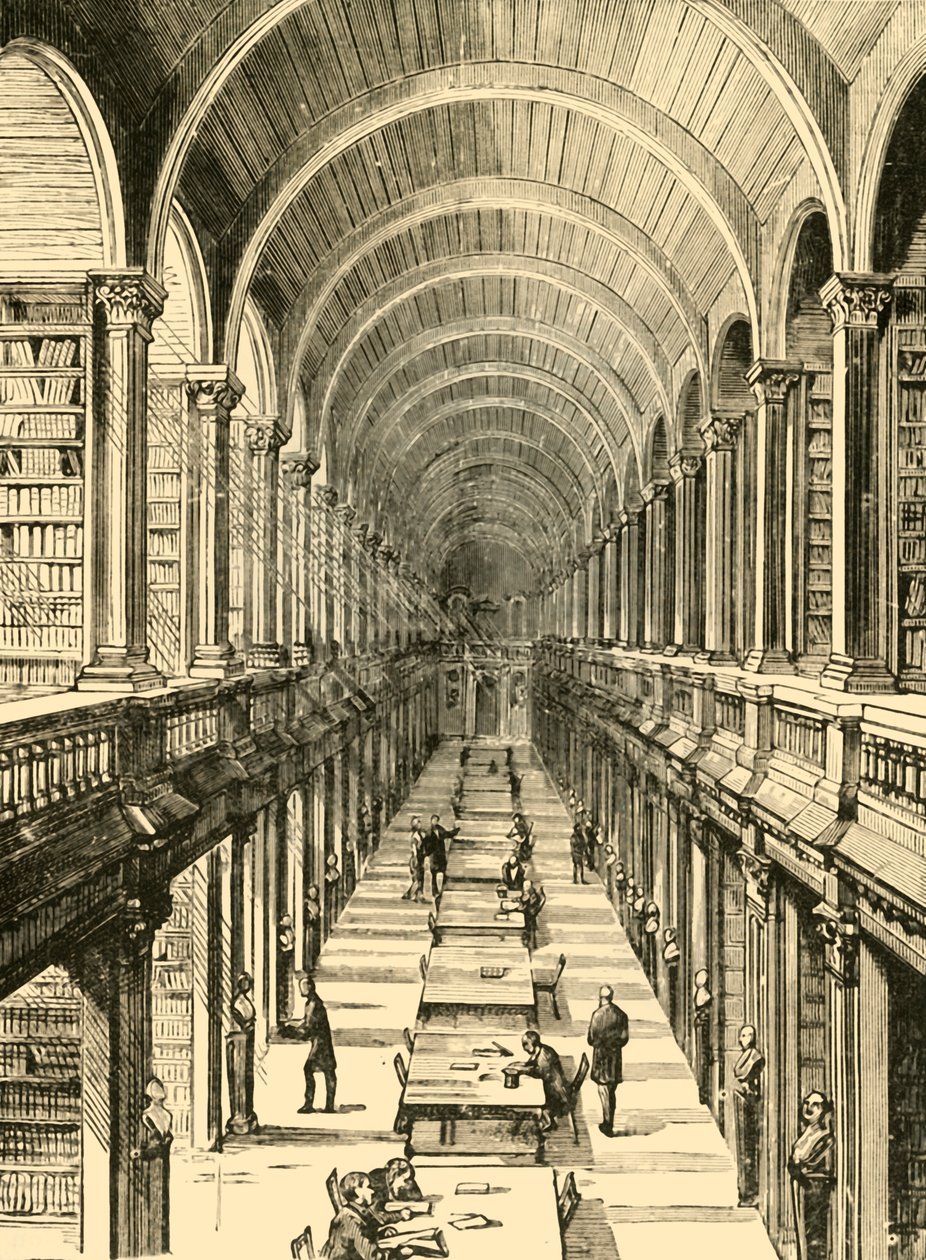 Interiér knihovny, Trinity College, 1898. od Unbekannt