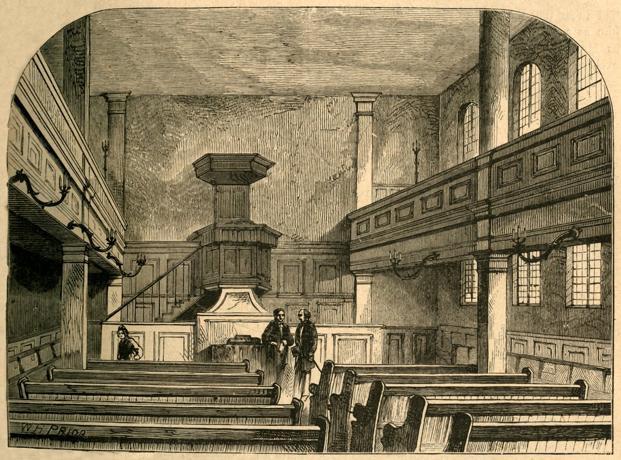 Interiér moravské kaple ve Fetter Lane, 1897. od Unbekannt