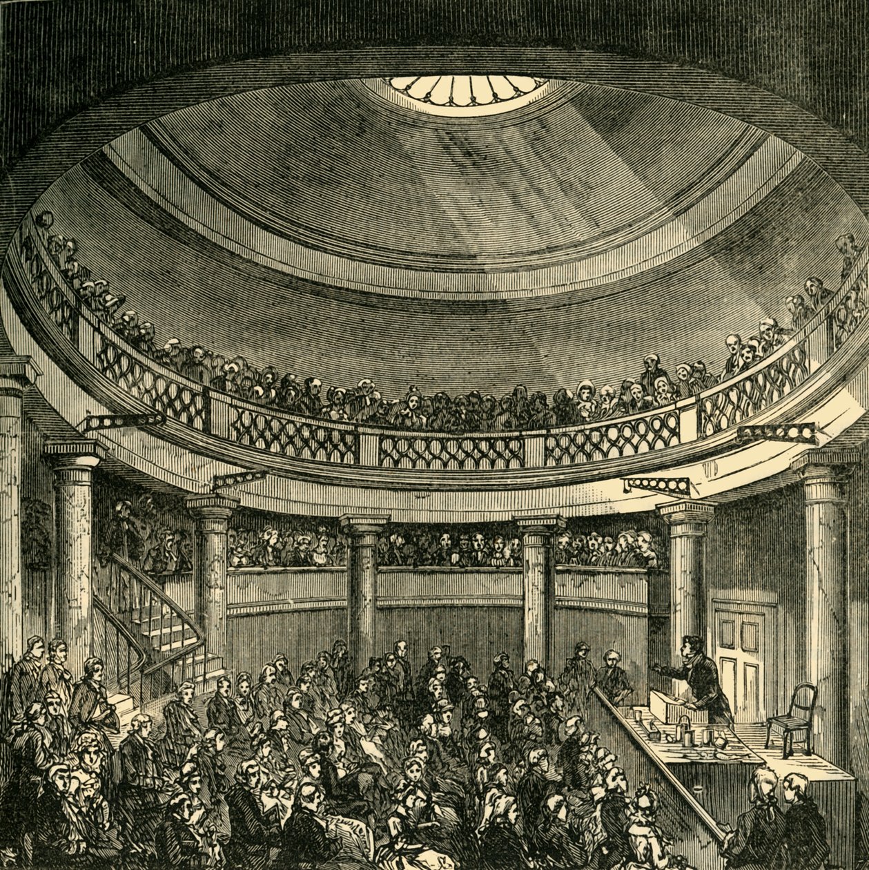 Interiér rotundy, Blackfriars Road, v roce 1820, c1878. od Unbekannt