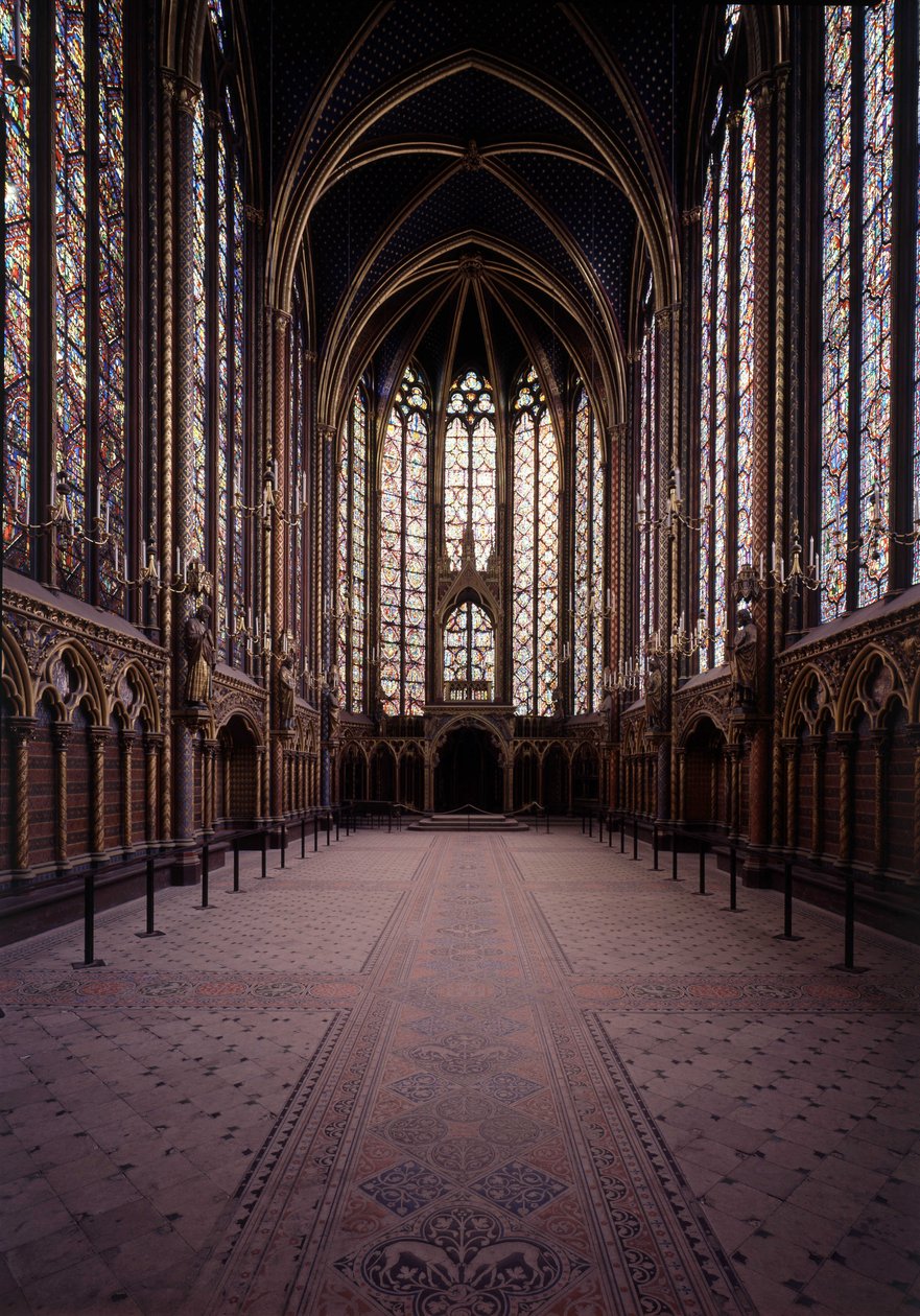 Interiér Sainte Chapelle (horní kaple) v Paříži. Gotické umění 13. století. od Unbekannt
