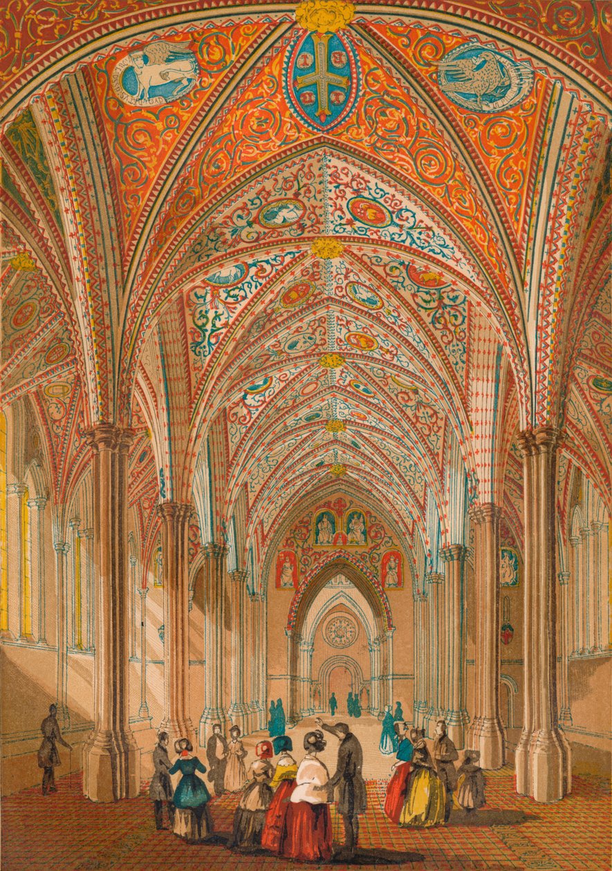 Interiér chrámového kostela, c1845, 1864 od Unbekannt