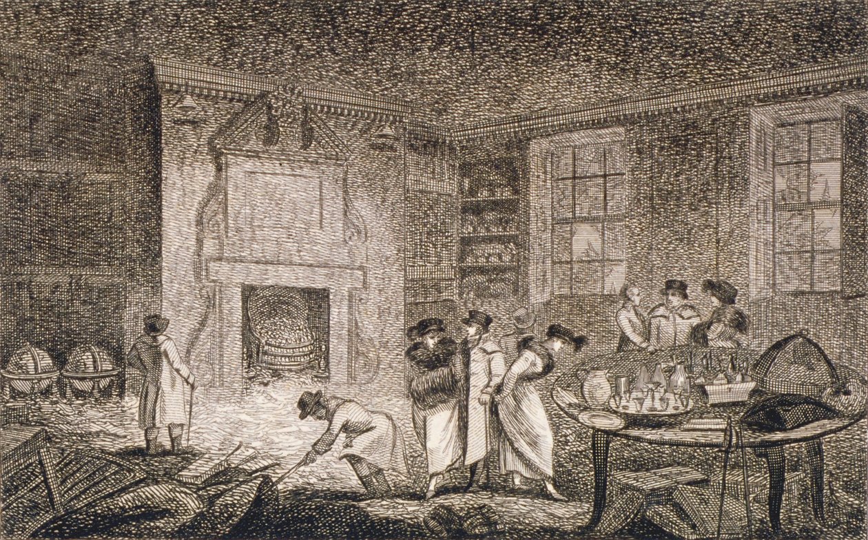 Vnitřní pohled na prostory Nathaniel Bentley, Leadenhall Street, City of London, 1804 od Unbekannt