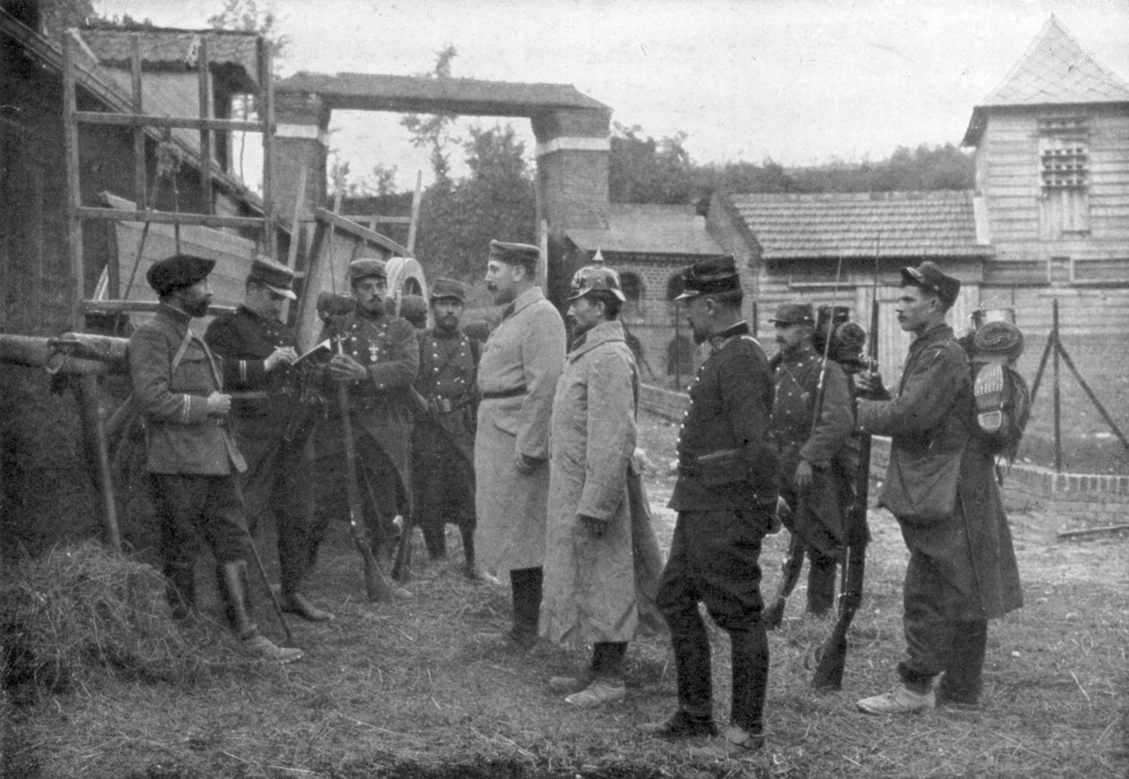 Výslech německých zajatců, Francie, srpen 1914 od Unbekannt