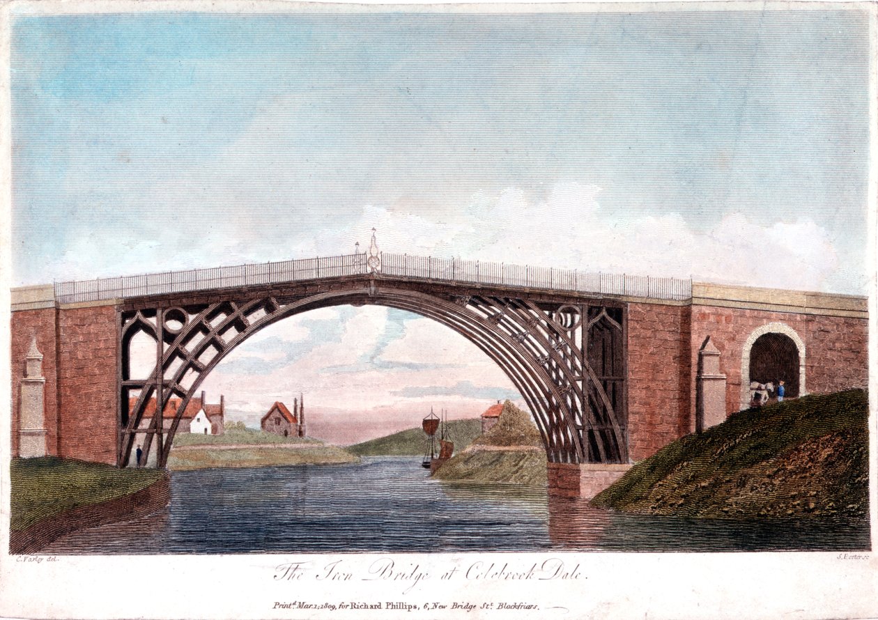 Železný most přes řeku Severn v Ironbridge, Coalbrookdale, Anglie, postavený 1779 1809 od Unbekannt