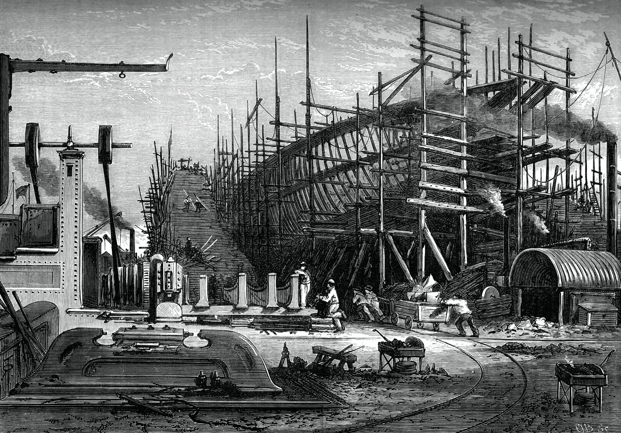 Železná loď, loděnice Messrs Samudas, Isle of Dogs, Londýn, c1880 od Unbekannt