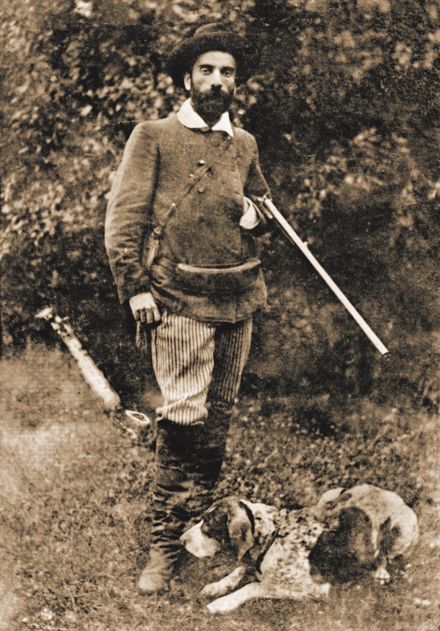 Isaac Ilyich Levitan 1860-1900 se svým psem Vesta, před rokem 1893. od Unbekannt
