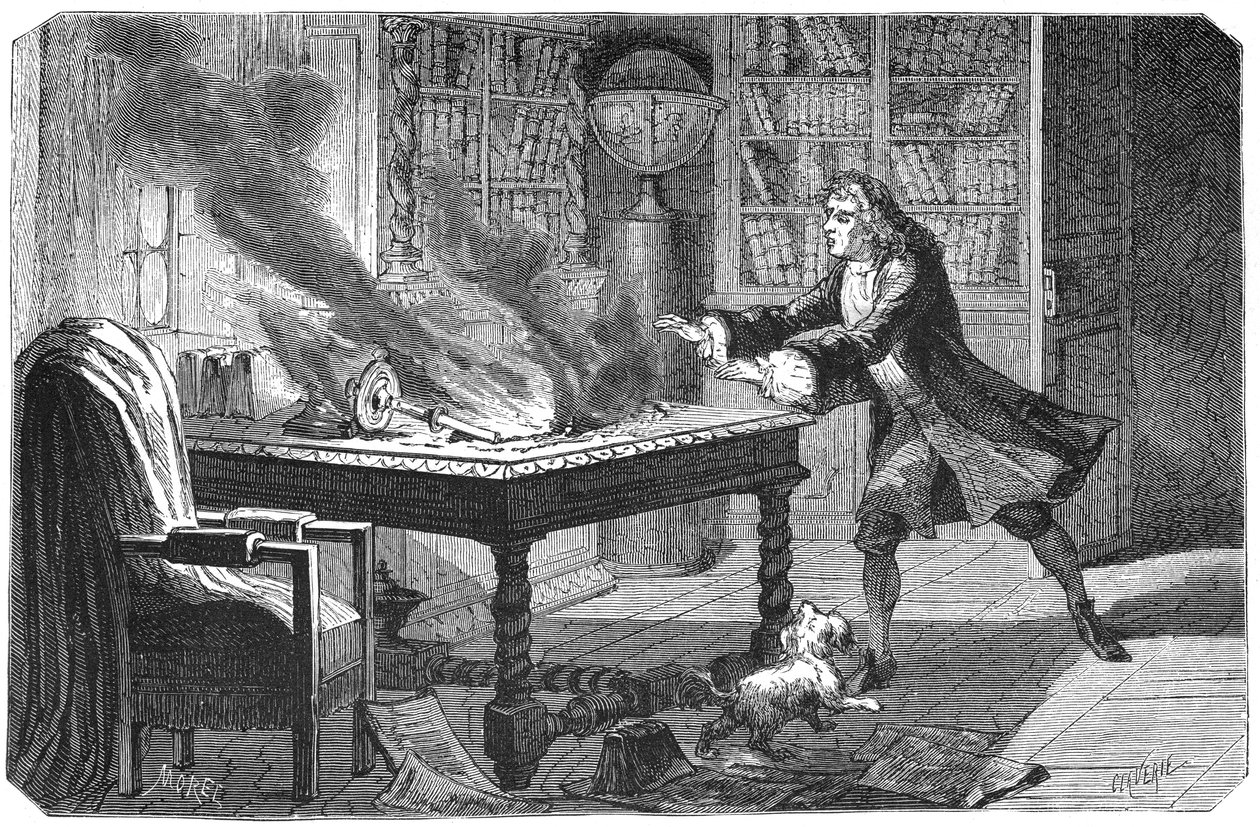 Isaac Newton , anglický vědec a matematik, 1874 od Unbekannt