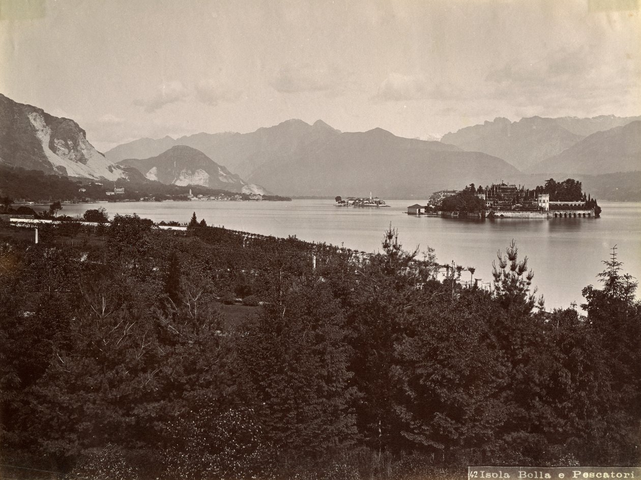 Ostrov rybářů Isola dei Pescatori, jezero Maggiore, Itálie, 1890 od Unbekannt