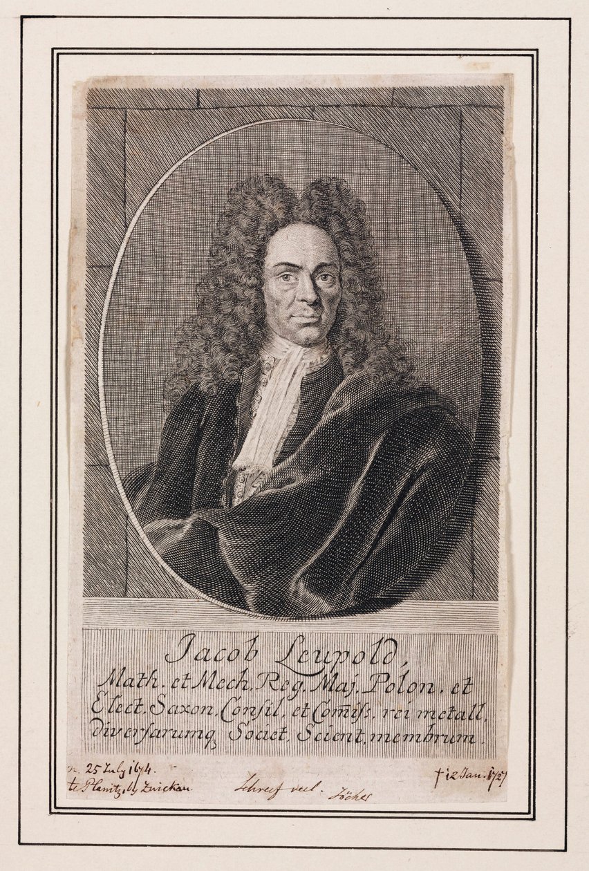 Jacob Leupold, německý fyzik a strojní inženýr, c 1700 od Unbekannt