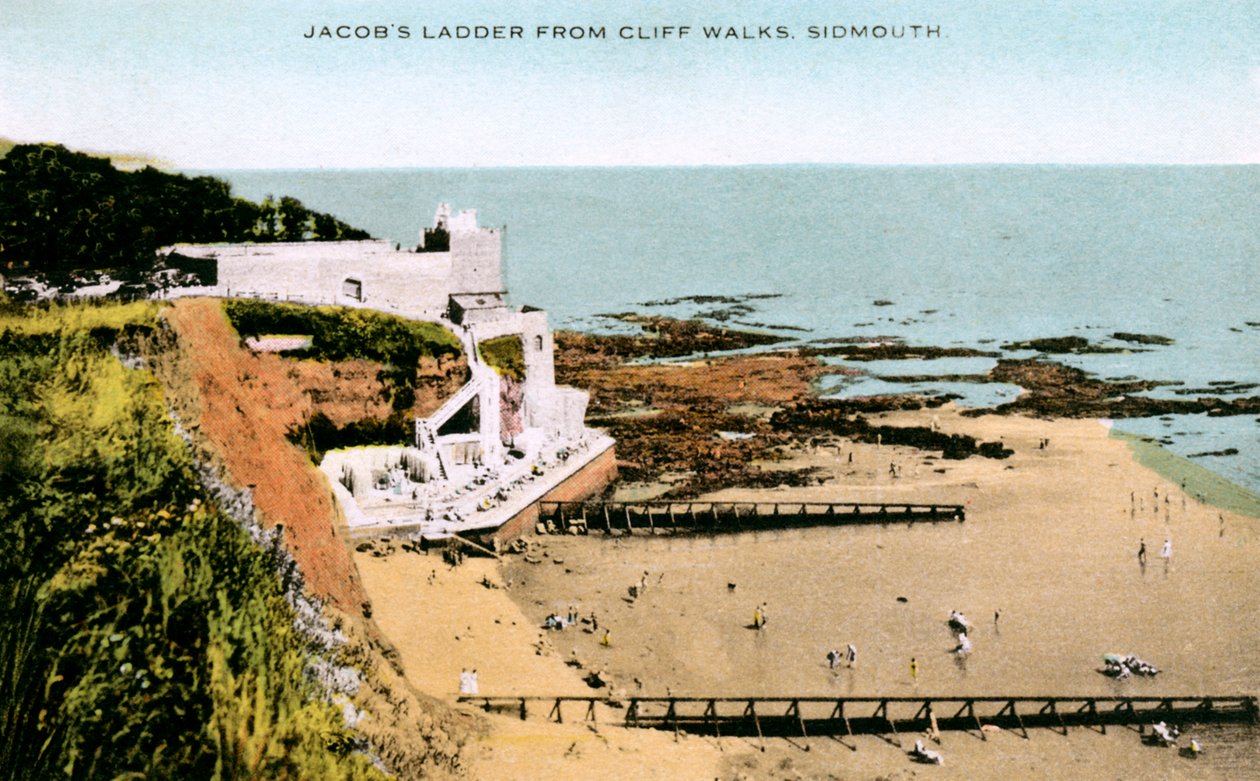 Jacobs Ladder, jak je vidět z Cliff Walks, Sidmouth, Devon, počátek 20. století od Unbekannt