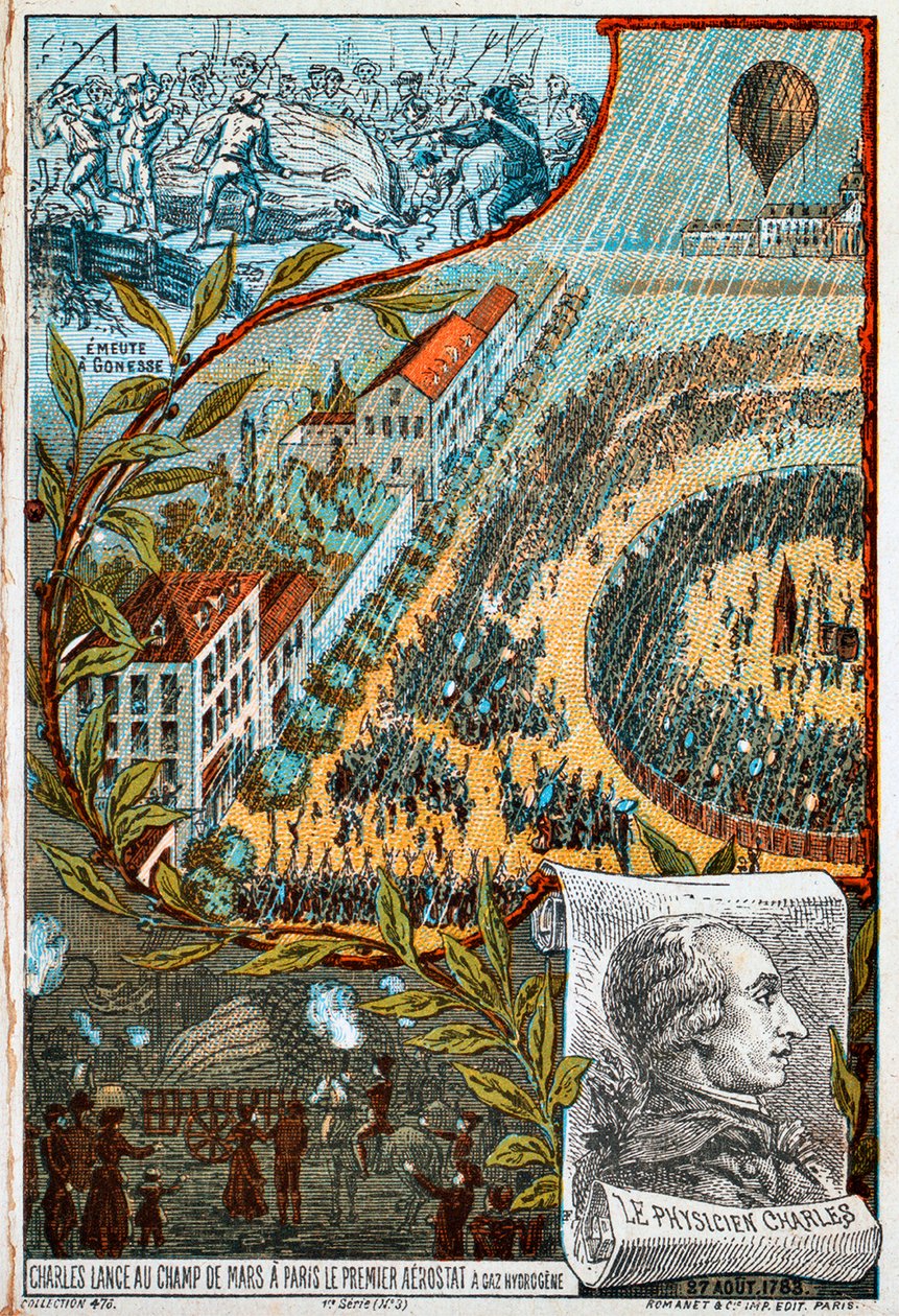 Jacques Charles vypouští svůj první aerostat z Champ de Mars v Paříži, 1783 1890. od Unbekannt