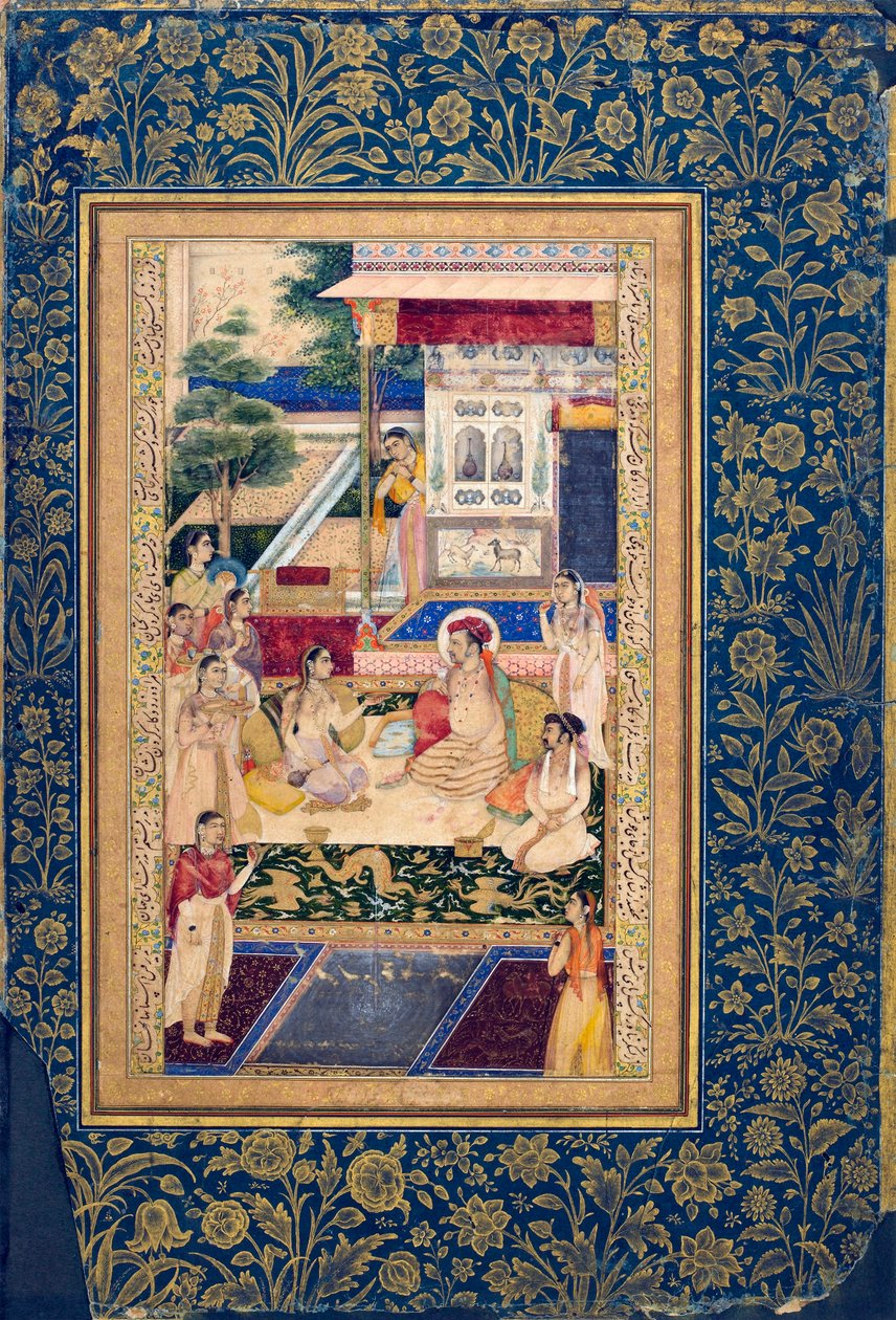 Jahangir a princ Khurram s Nur Jahan, c1624-1625 od Unbekannt