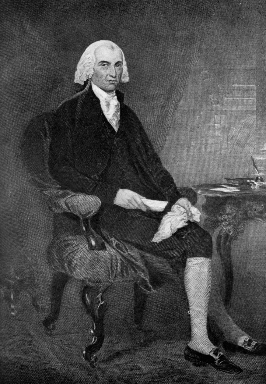James Madison 1751-1836, čtvrtý prezident Spojených států, 19. století 1908 od Unbekannt