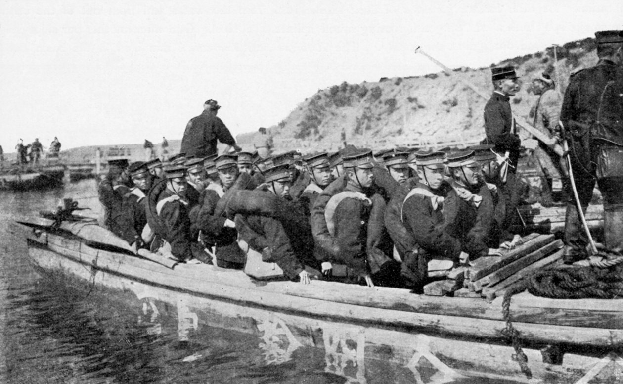 Japonská vojska se vylodila v Chinnampo, rusko-japonská válka, 1904 od Unbekannt