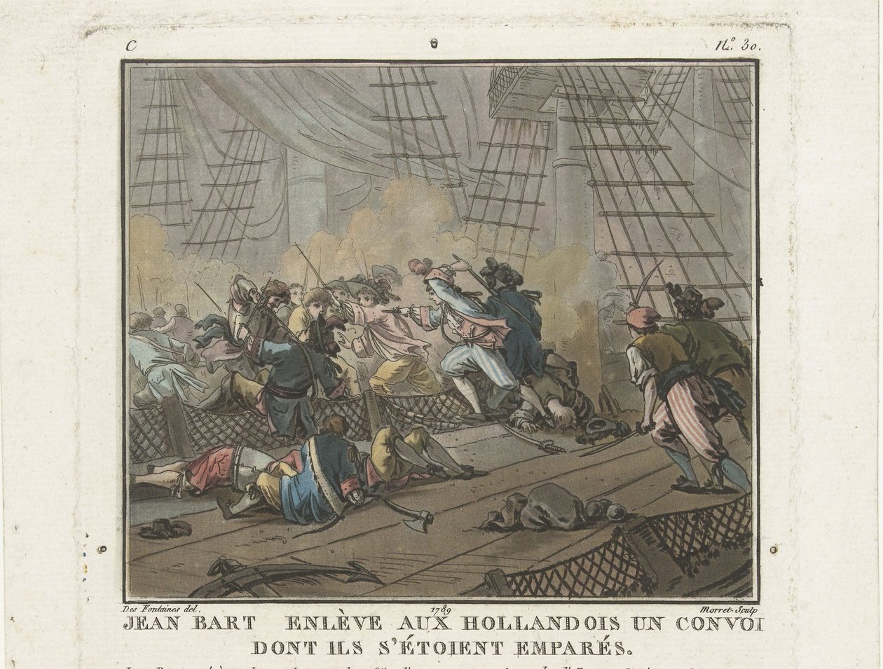 Jean Bart v bitvě u Texelu dne 29. června 1694, 1789. od Unbekannt