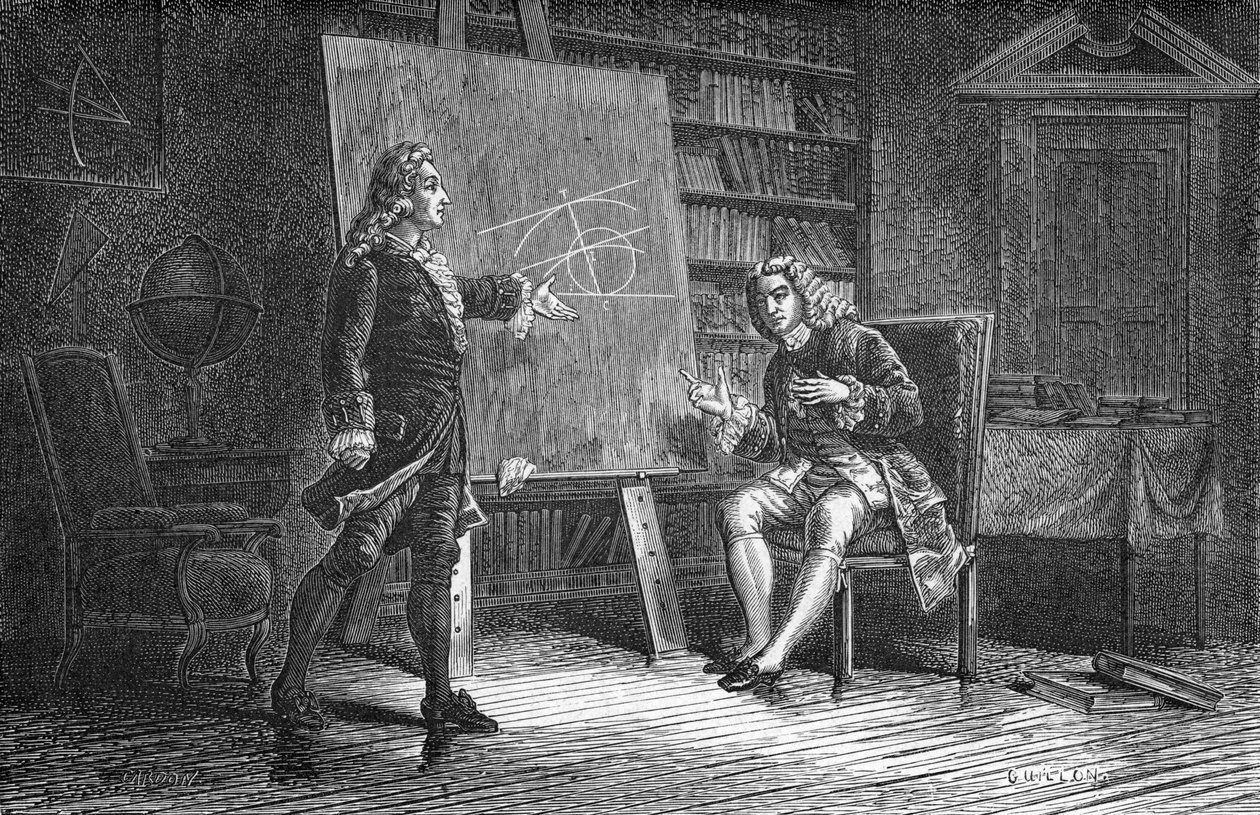 Jean a Jacques Bernoulli pracující na geometrických problémech, 18. století, 1874 od Unbekannt