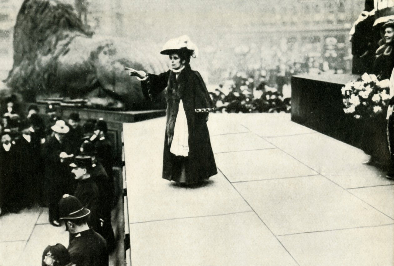 Jennie Baines mluvící na Trafalgar Square, 1908, 1947. od Unbekannt