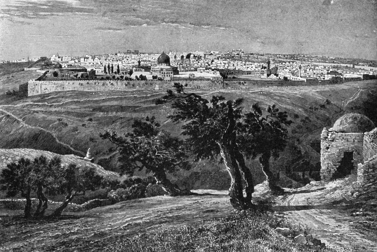 Jeruzalém, z Olivetské hory, 1902 od Unbekannt
