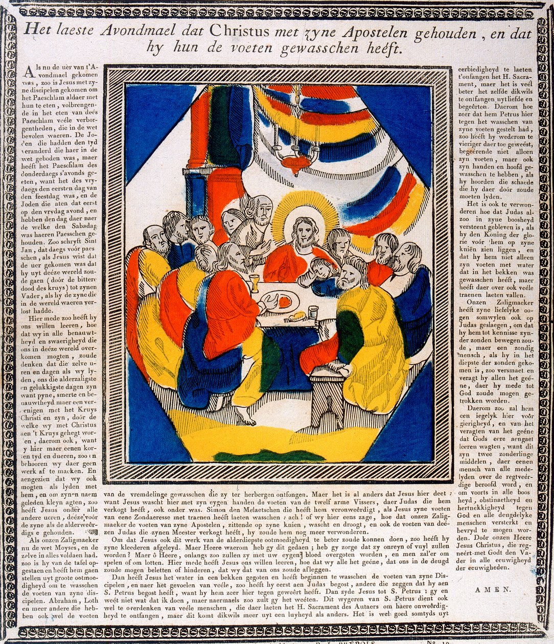 Ježíš a jeho učedníci při poslední večeři, 19. století od Unbekannt