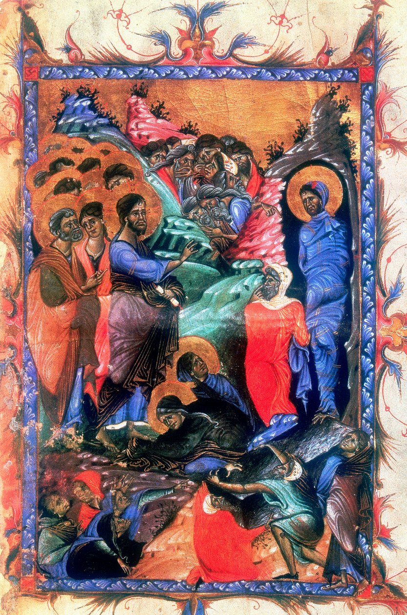 Ježíš vzkřísil Lazara po čtyřech dnech, c1280 od Unbekannt
