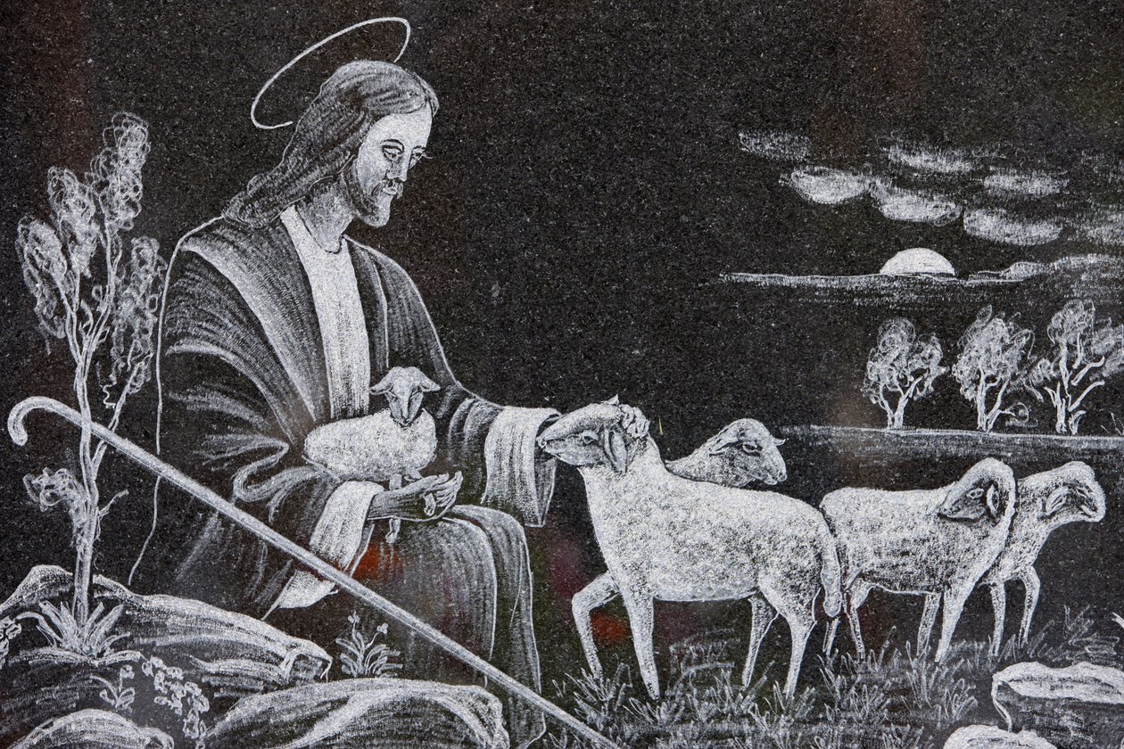 Ježíš dobrý pastýř, Saint-Nicolas de Veroce, Francie od Unbekannt