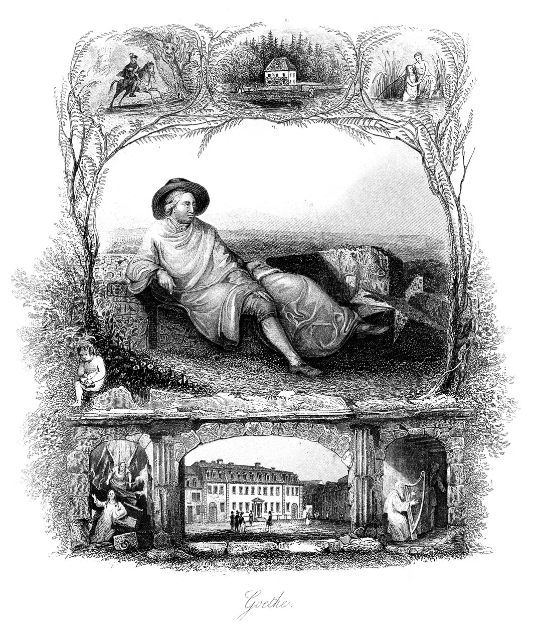 Johann Wolfgang von Goethe, německý básník, dramatik a vědec, 19. století od Unbekannt