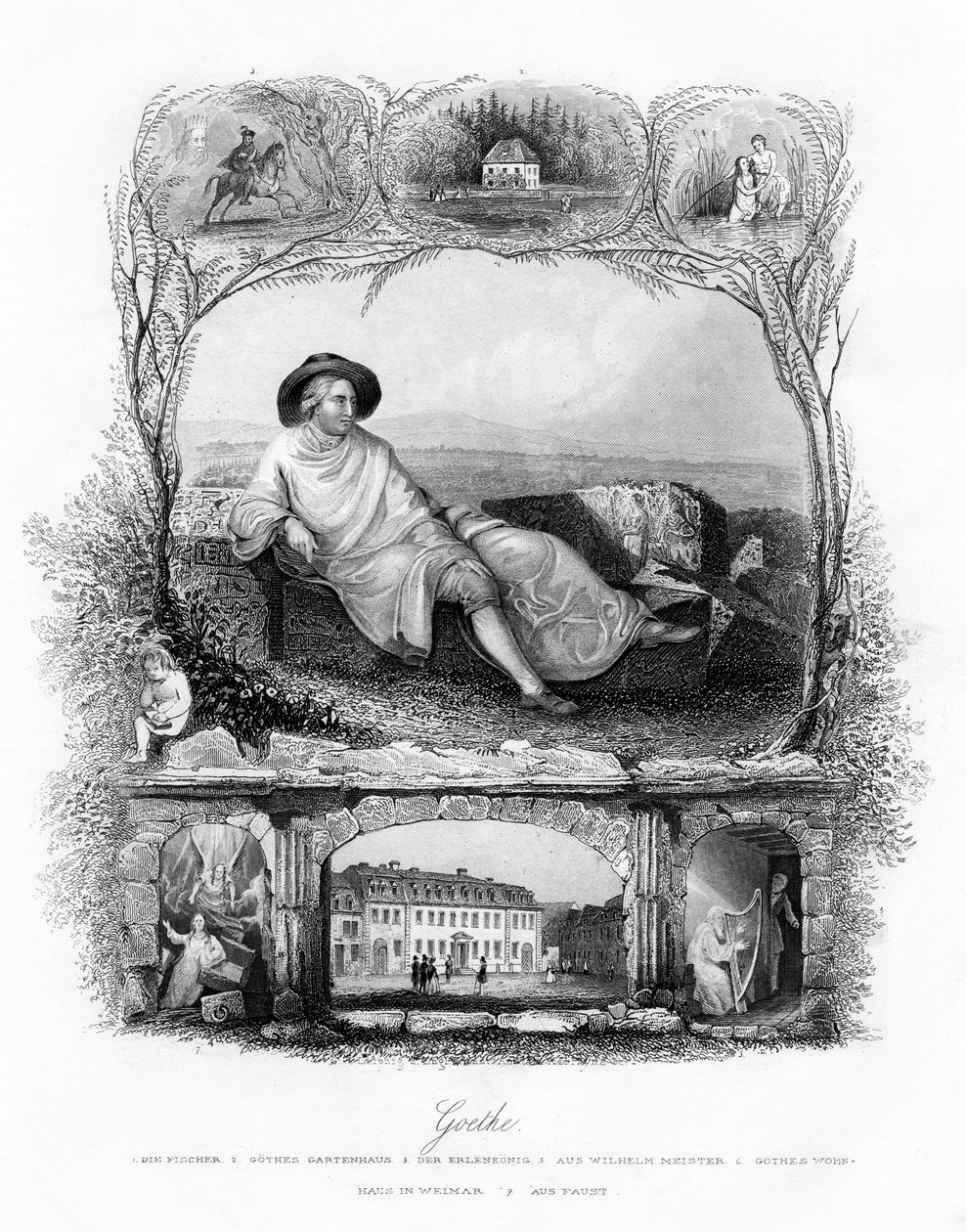 Johann Wolfgang von Goethe, německý básník, dramatik a vědec, 19. století od Unbekannt