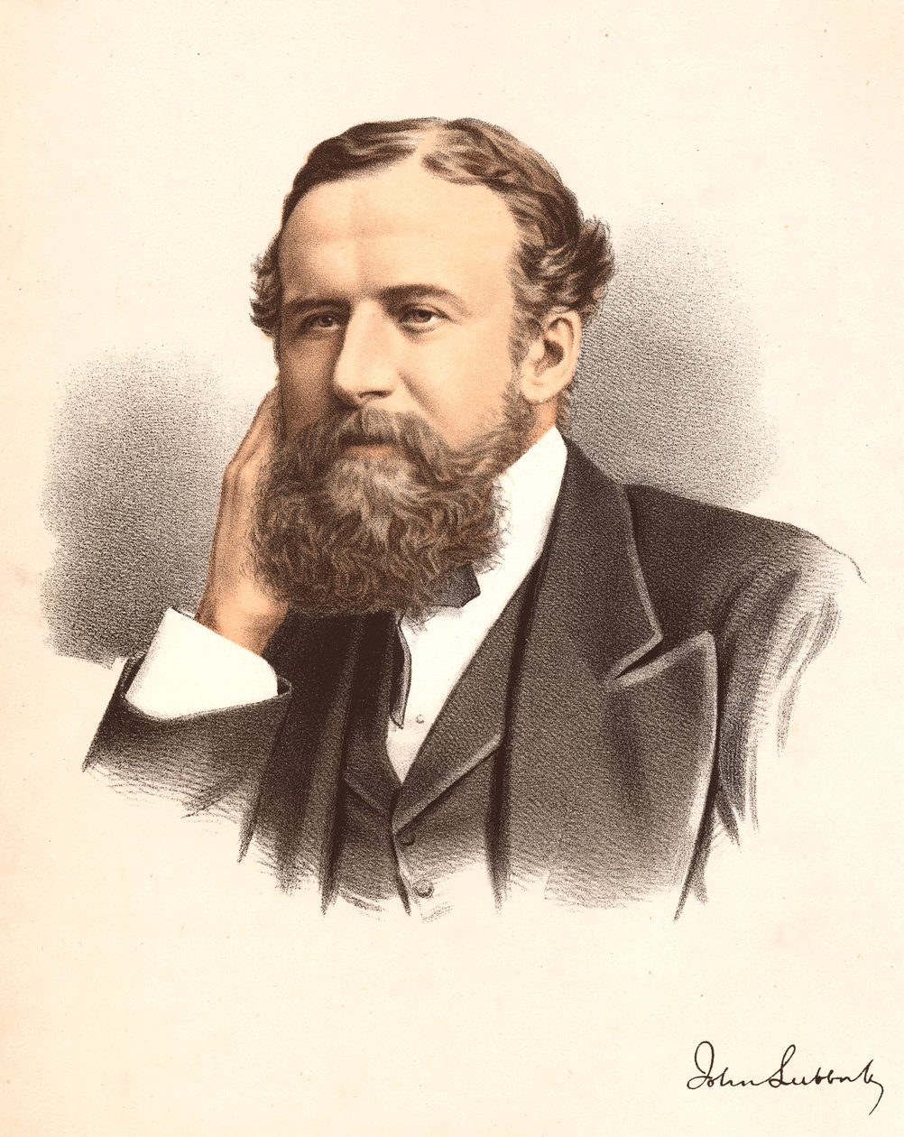 John Lubbock, první baron Avebury, anglický bankéř, archeolog, přírodovědec a politik, c1880 od Unbekannt