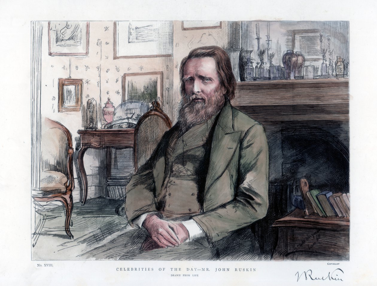 John Ruskin 1819-1900, anglický kritik, spisovatel, básník a umělec, 1886 od Unbekannt
