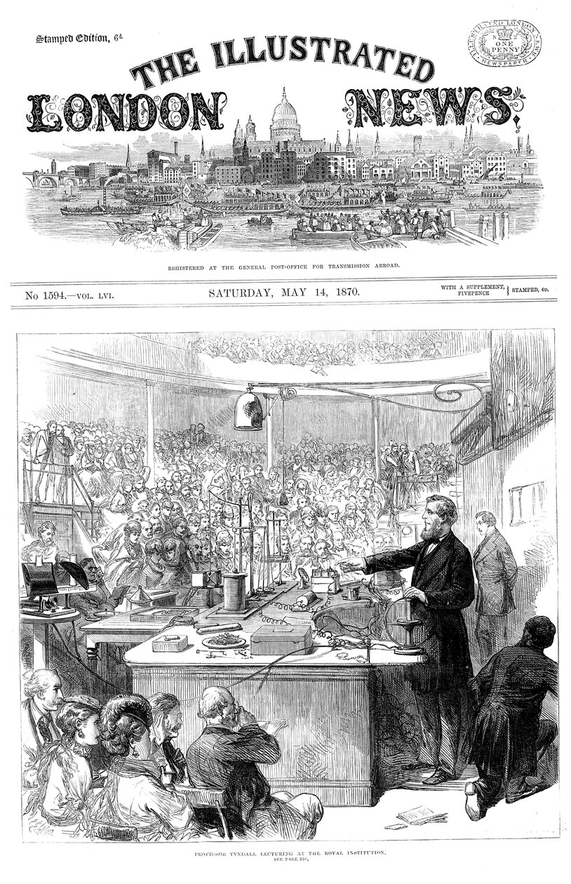 John Tyndall přednáší o elektromagnetismu na Royal Institution v Londýně. května 1870 od Unbekannt