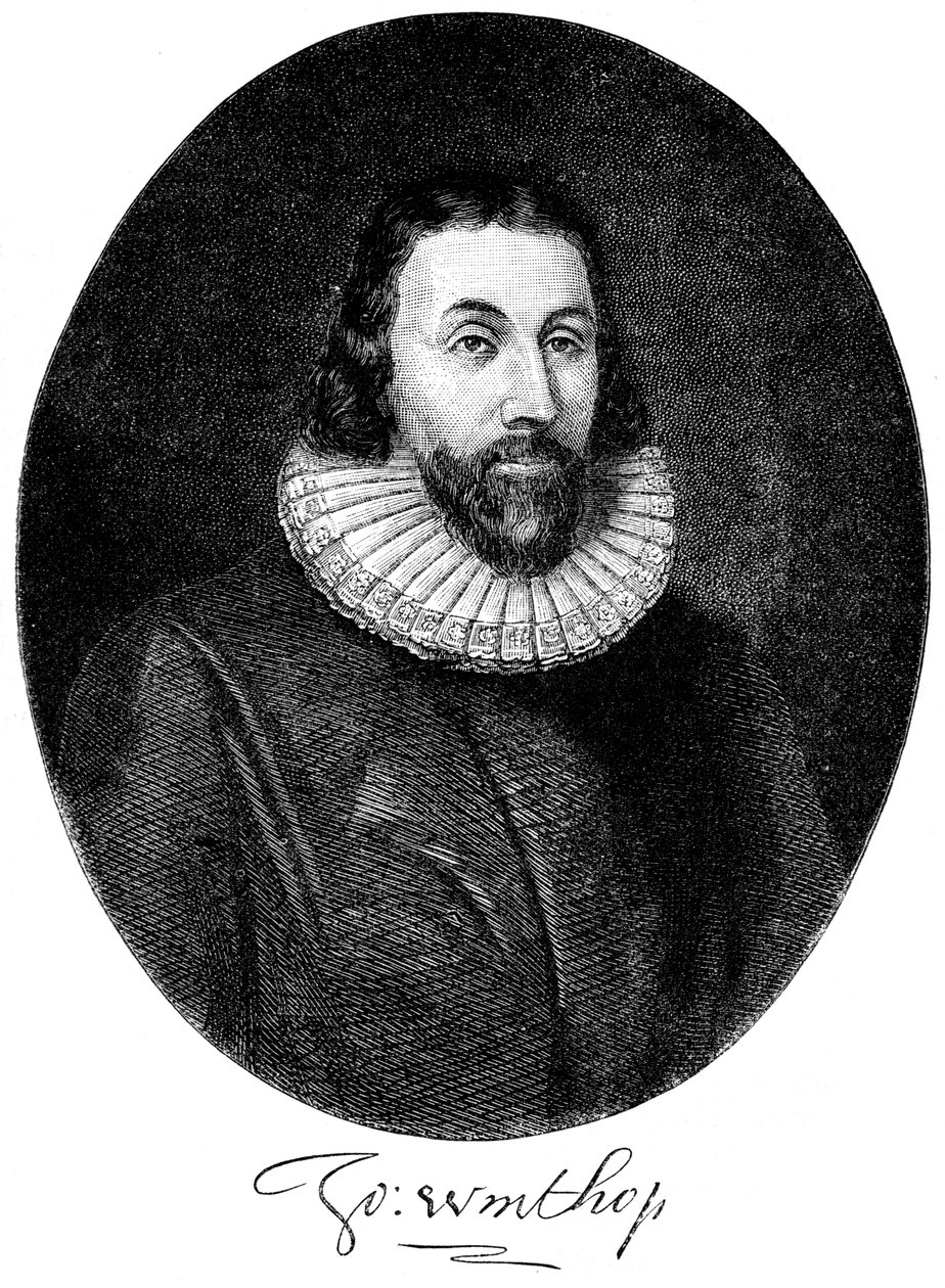 John Winthrop, anglický puritánský osadník v Americe, 17. století c1880 od Unbekannt