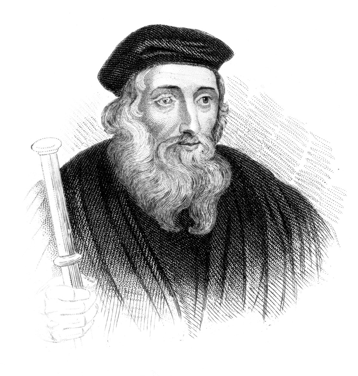 John Wycliffe, anglický teolog a náboženský reformátor ze 14. století, kolem roku 1850 od Unbekannt