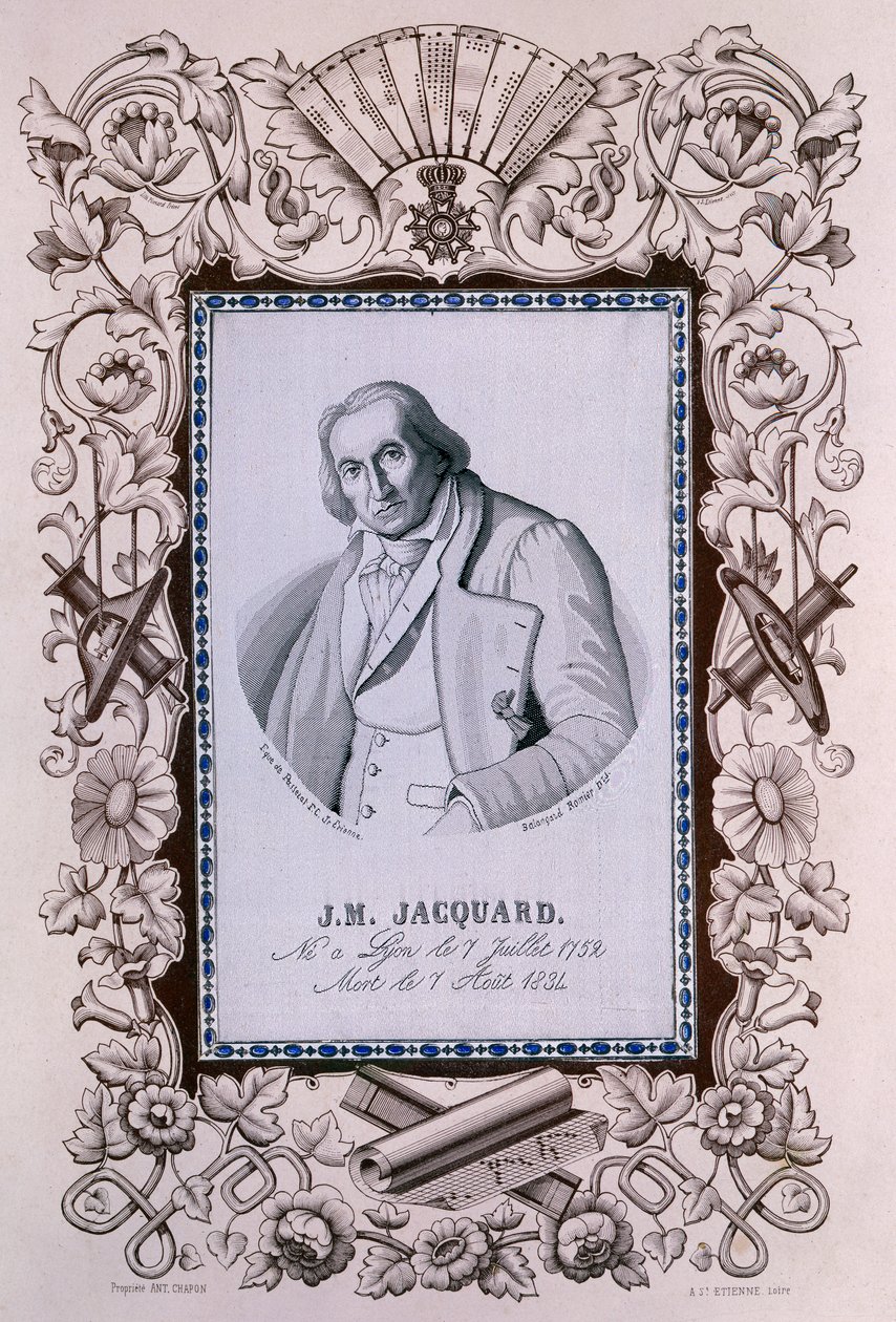 Joseph-Marie Jacquard, vynálezce žakárového stavu, c1850 od Unbekannt