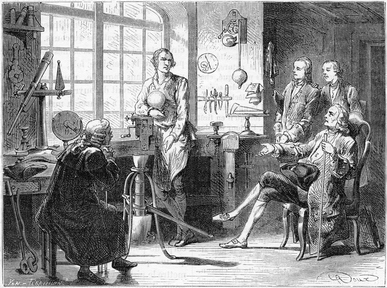 Joseph Black na návštěvě Jamese Watta v jeho dílně v Glasgow, c1760 c1879 od Unbekannt