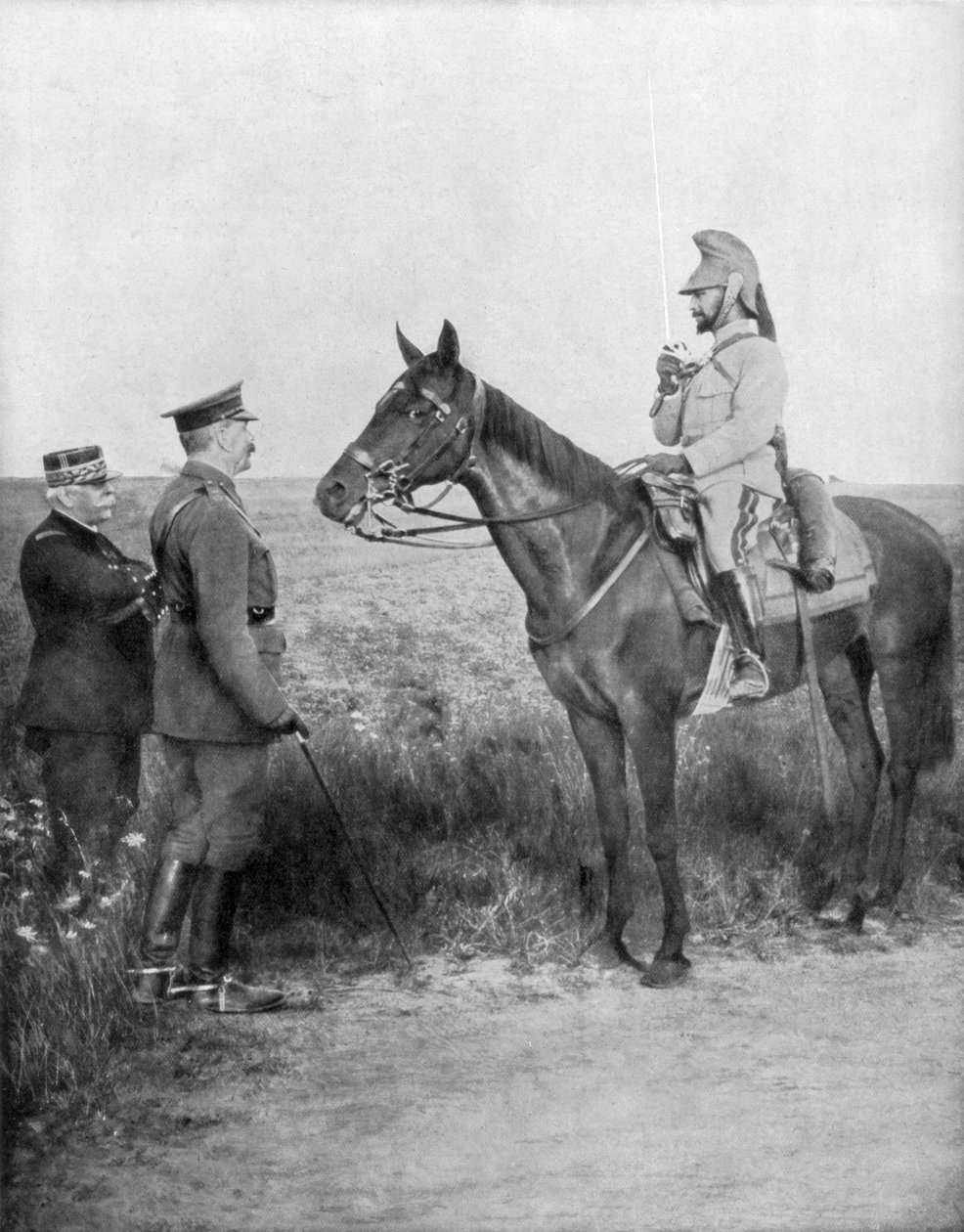 Joseph Joffre, lord Kitchener a generál Baratier, Francie, první světová válka, 16. srpna 1915 od Unbekannt