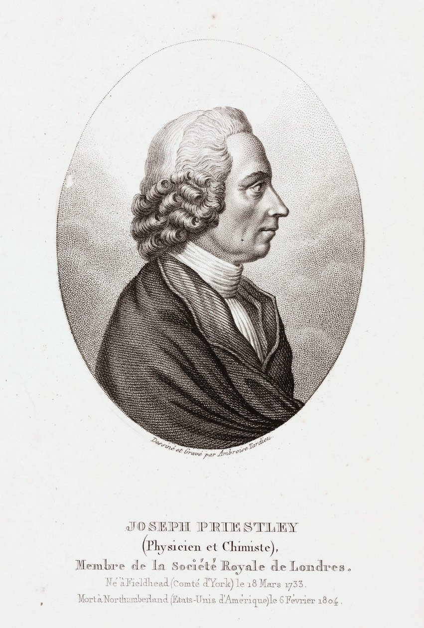 Joseph Priestley , anglicko-americký teolog a chemik, c 1780 od Unbekannt